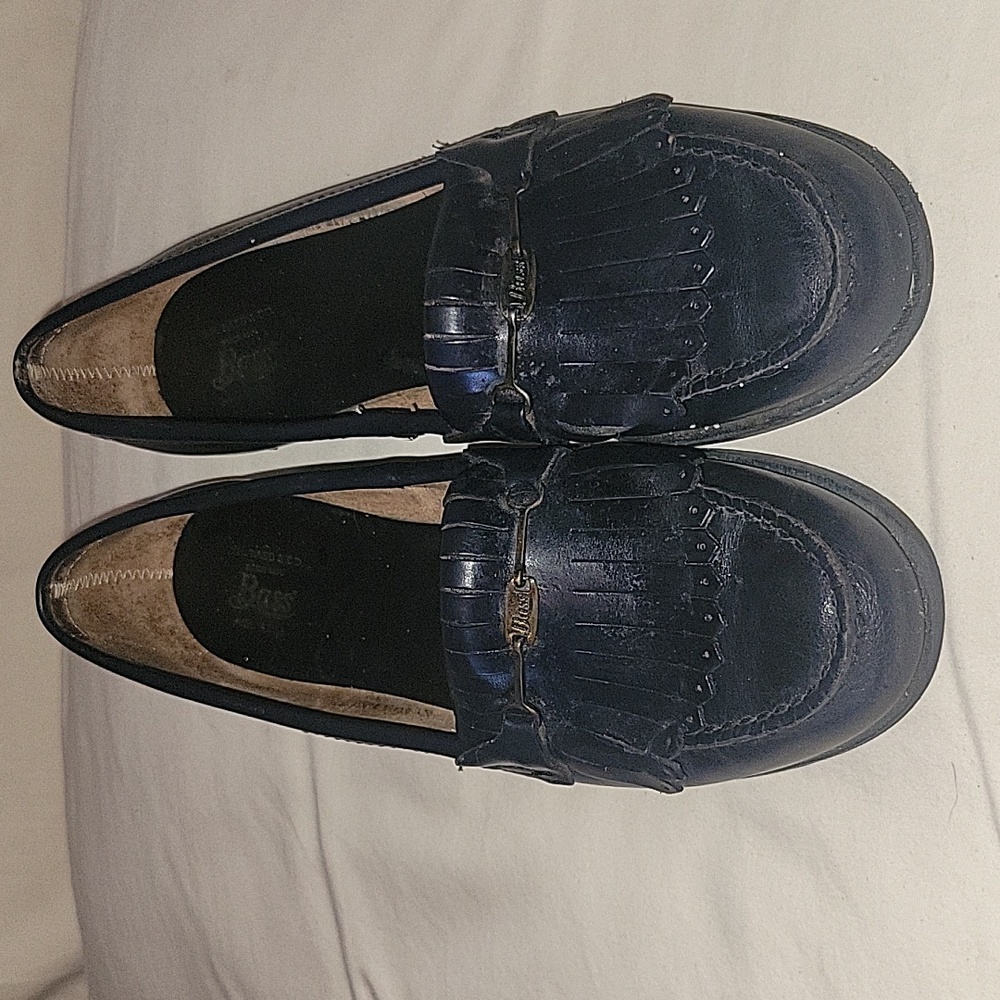 Bass Weejuns Navy Tassel Loafers OG  USA Made / Women’s 7